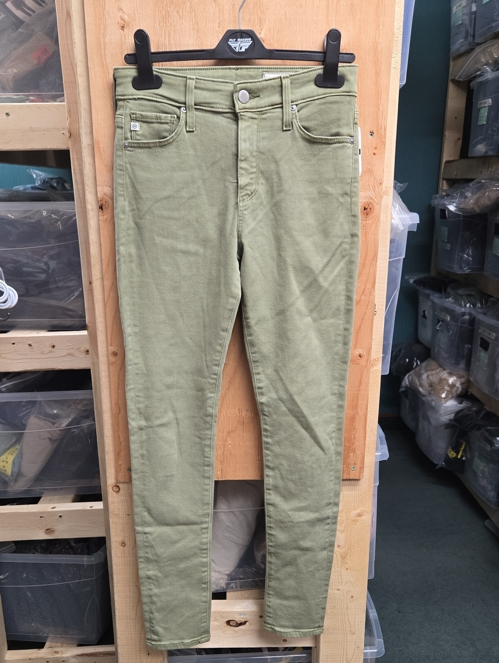 AG Size 25 Sage Green Farrah Ankle High Rise Skinny Jean